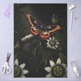Papel De Seda Decoupage Woodland Moth Illustration