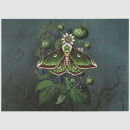 Papel De Seda Decoupage Woodland Moth Illustration