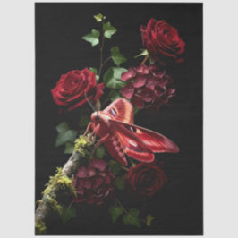 Papel De Seda Decoupage Woodland Moth Illustration