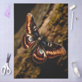 Papel De Seda Decoupage Woodland Moth Illustration
