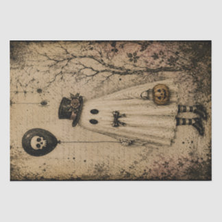 Papel De Seda Decoupagem Assombrada Gótica de Halloween Fantasma