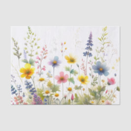 Papel De Seda Decoupagem de Flores Silvestres em Cores Pastel