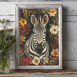 Papel De Seda Decoupagem de Ilustração Botânica de Zebra