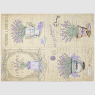 Papel De Seda Decoupagem de Lavanda Country Francesa