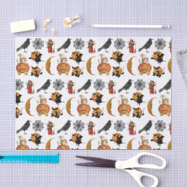 Papel De Seda Decoupagem de Padrão Vintage de Halloween