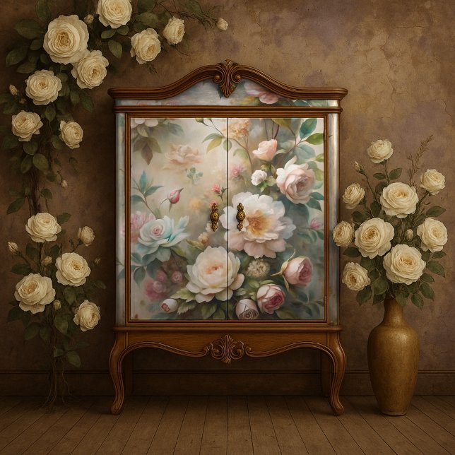 Papel De Seda Decoupagem do Sonho do Jardim de Rosas (Rose Garden Dream Decoupage Tissue Paper)