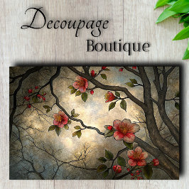 Papel De Seda Decoupagem Estilo Asiático de Flor de Cerejeira Ja