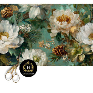 Papel De Seda Decoupagem Floral de Inverno Sem Costuras