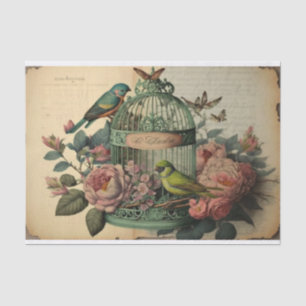 Papel De Seda decúmulo de flores de aves-vivas