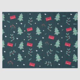Papel De Seda Deep Green Christmas Trees Perfect Gift