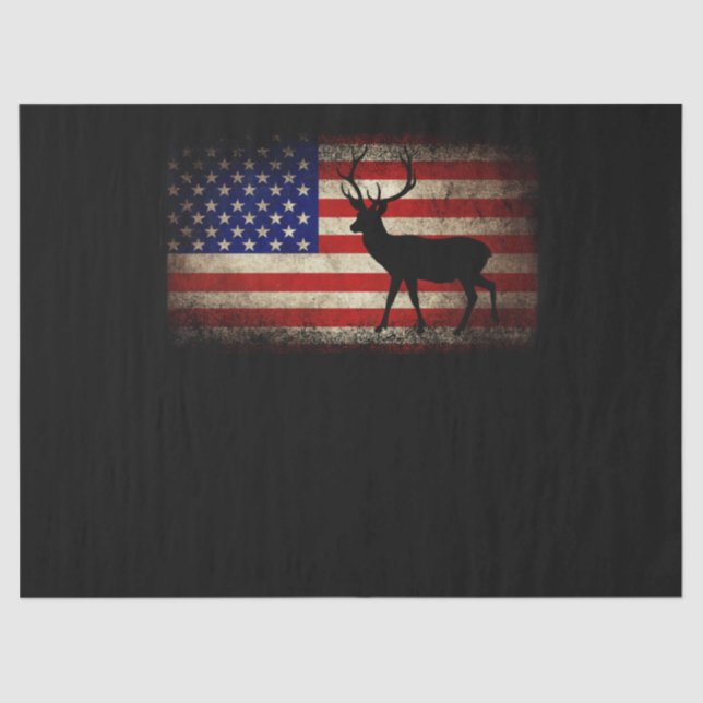 Papel De Seda Deer Hunting American Flag USA Proud Hunter (Frente )