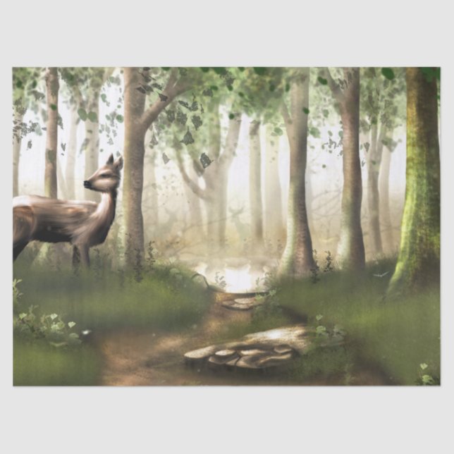 Papel De Seda Deer in the Woods (Frente )