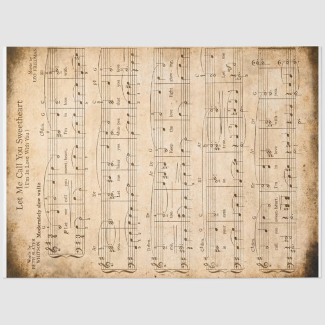 Papel De Seda Deixe-me chamá-Lo de Desnute de Música Querida (Frente )