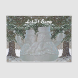 Papel De Seda Deixem-na balançar acenando homens de neve