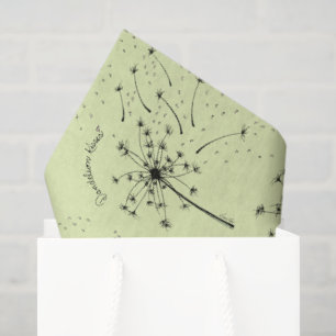 Papel De Seda Delicada Flor Silvestre Verde Beijos de Dente-de-L