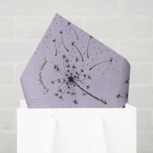 Papel De Seda Delicada Flor Silvestre Verde Beijos de Dente-de-L