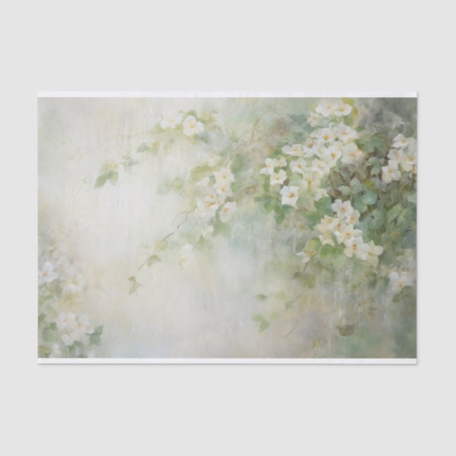 Papel De Seda Delicados, Macios e Elegantes Florais em Decoupage (Frente )