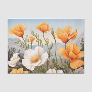 Papel De Seda Delicate California Poppy Floral