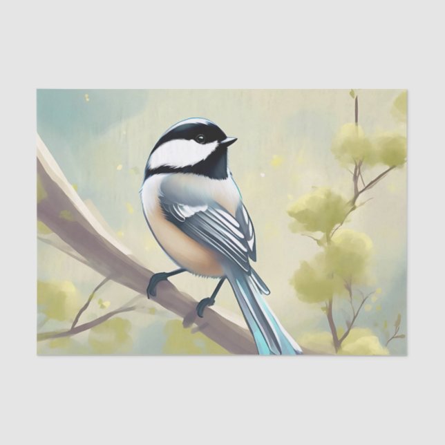 Papel De Seda Delicate Chickadee Bird (Frente )
