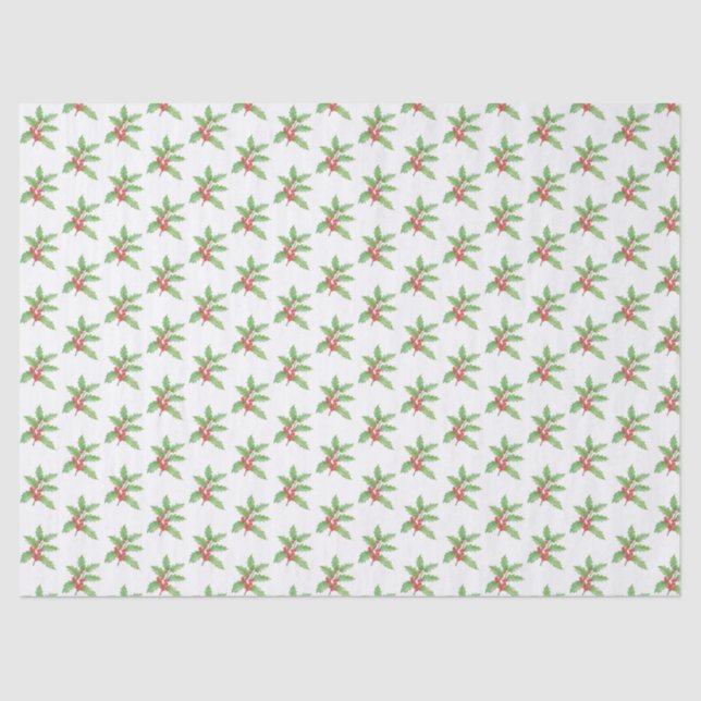Papel De Seda Delicate Holly berries Christmas (Frente )