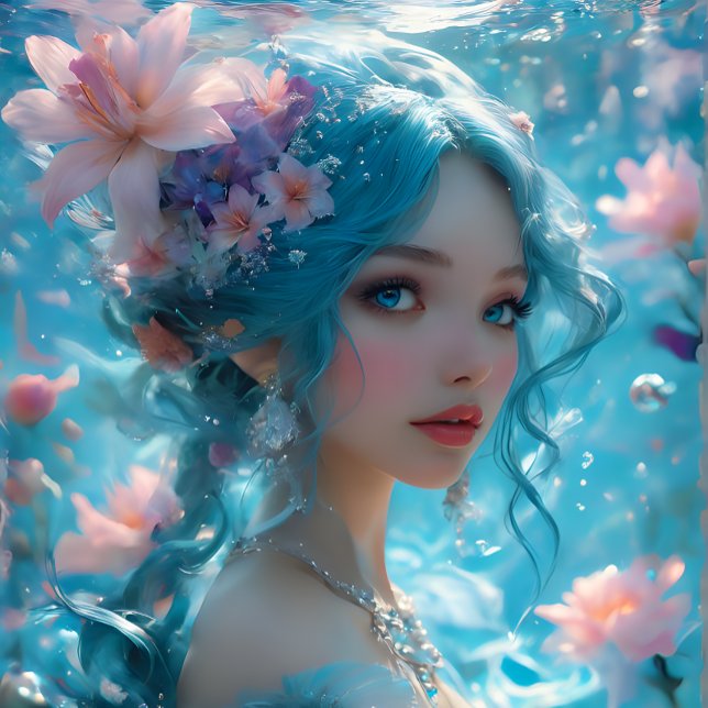 Papel De Seda Delicate Icy Blue Mermaid Decoupage Paper v1 (Criador carregado)