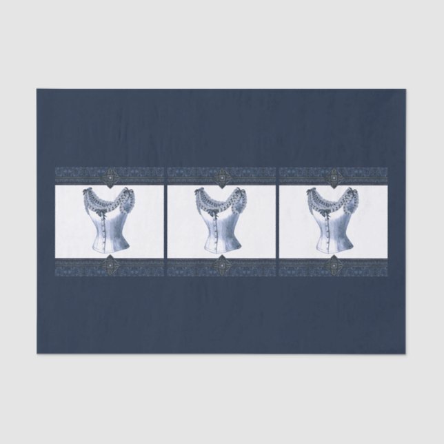 Papel De Seda Denim Blue Vintage Bustier (Frente )