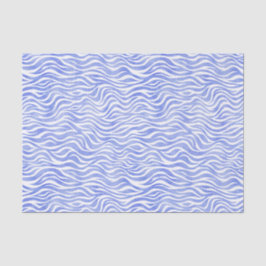 Papel De Seda Denim Blue Watercolor Zebra Print