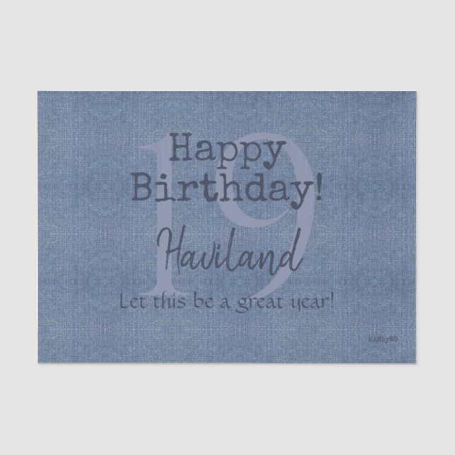 Papel De Seda Denim Look Personalizable Gift Tissue HAMbyWG (Frente )