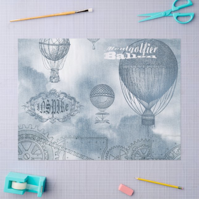 Papel De Seda Denim Steampunk (Arte )