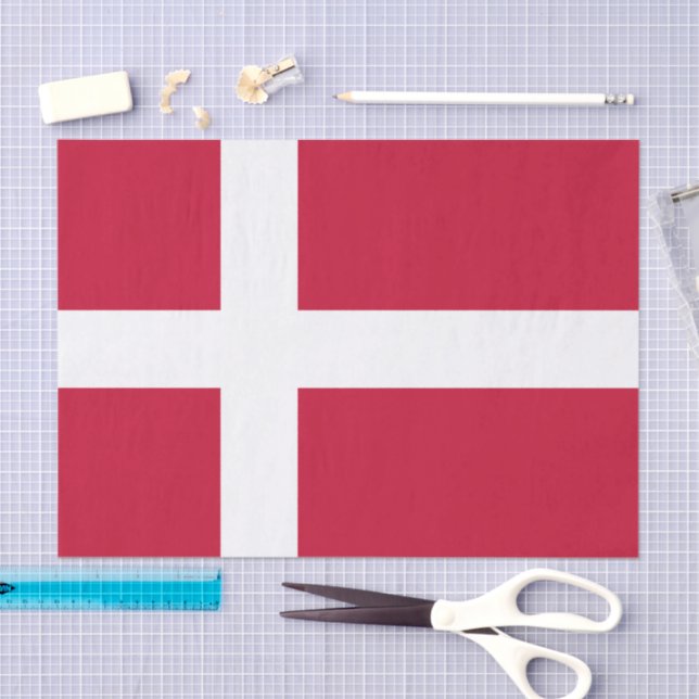 Papel De Seda Denmark tissue paper, Danish Flag tissue paper (Arte )