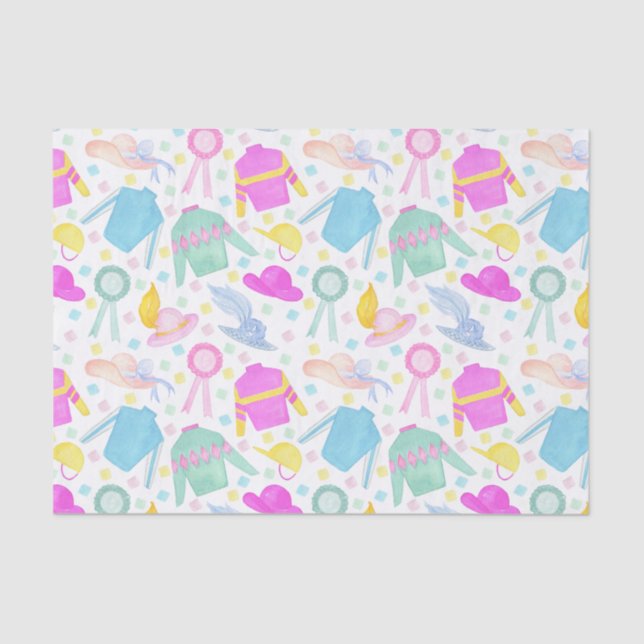 Papel De Seda Derby De Cores Aquáticas (Frente )