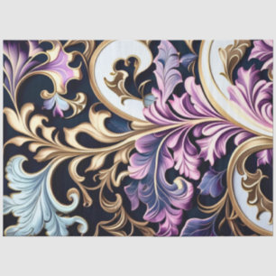 Papel De Seda Desacoplamento Abstrato Dourado Roxos Azuis