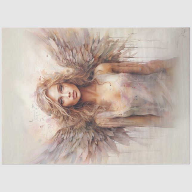 Papel De Seda Desacoplamento Aquarela Cânhamo Surgas (Frente )