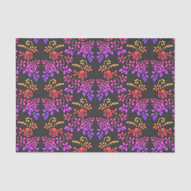 Papel De Seda Desacoplamento de Abstrato de Rosa de Flores Esten (Frente )