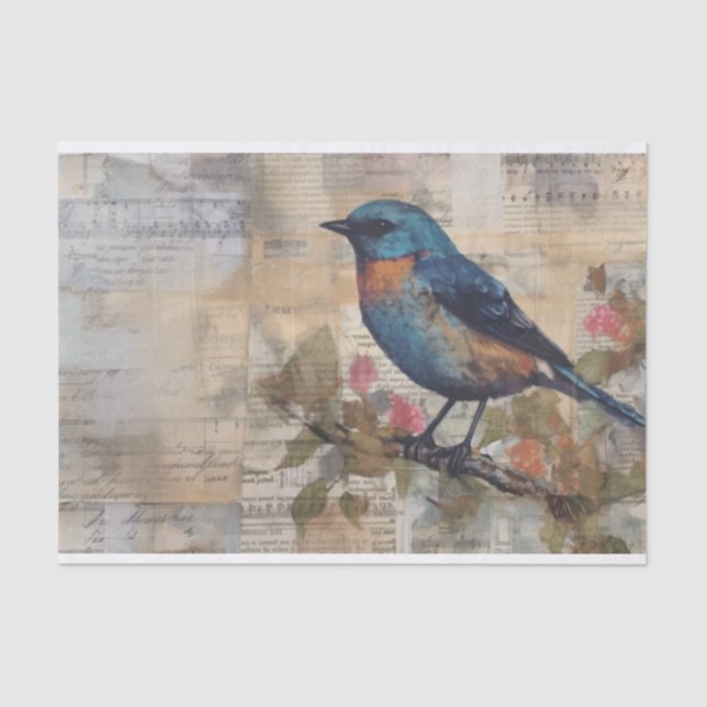 Papel De Seda desacoplamento de aves de vintage (Frente )