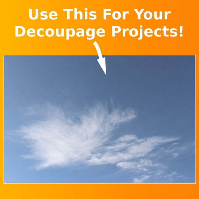 Papel De Seda Desacoplamento de Fotografias de Nuvens Fluffy Azu (Front with Background)