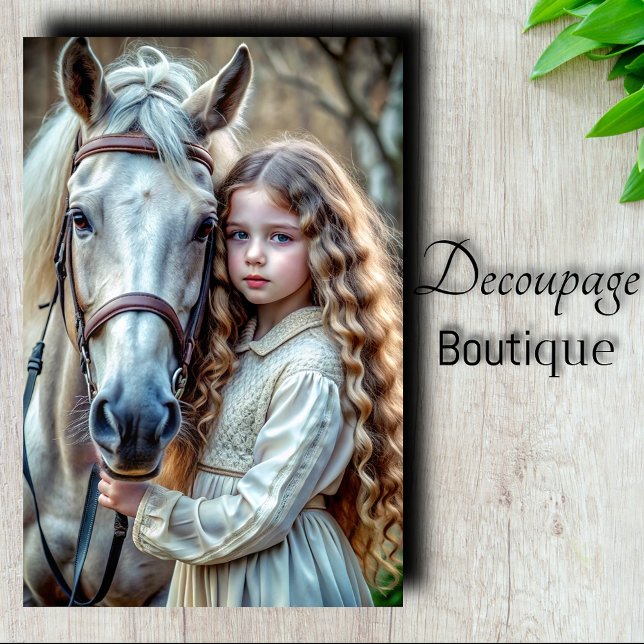 Papel De Seda Desacoplamento de Reinos Brancos (White Reins Decoupage Tissue Paper)