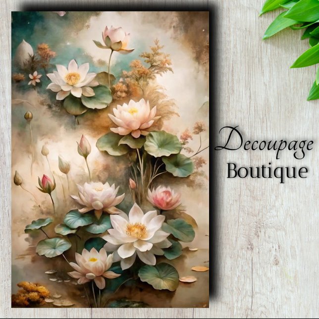Papel De Seda Desacoplamento do Lotus Dreams (Lotus Dreams Decoupage Tissue Paper)
