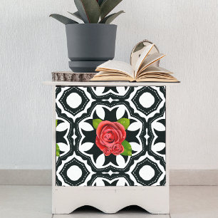 Papel De Seda Desacoplamento do padrão floral romântico do Na mo