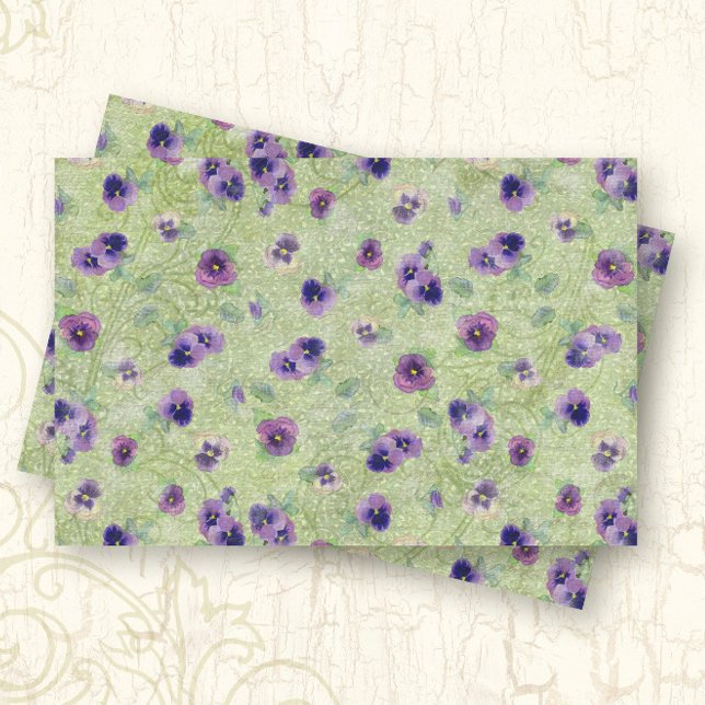 Papel De Seda Desacoplamento Floral Primavera Roxo Pansível (Criador carregado)
