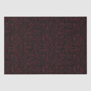 Papel De Seda Desacoplamento Gótico Jacquard Swirls - Preto Verm