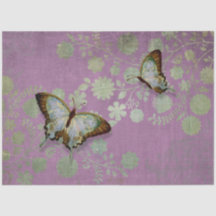 Desacoplar Borboleta Vintage Moderna Roxo Floral