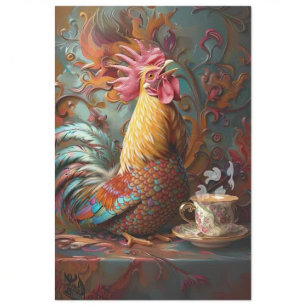Papel De Seda Desacoplar café com frango de Ornamentado Whimsica