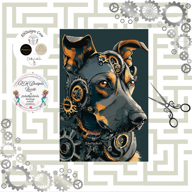 Papel De Seda Desacoplar Cão Steampunk Steampunk Steampunk (Criador carregado)