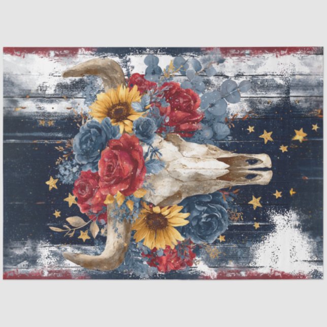 Papel De Seda Desacoplar Designs Florais Vibrantes do Retrato Cr (Frente )