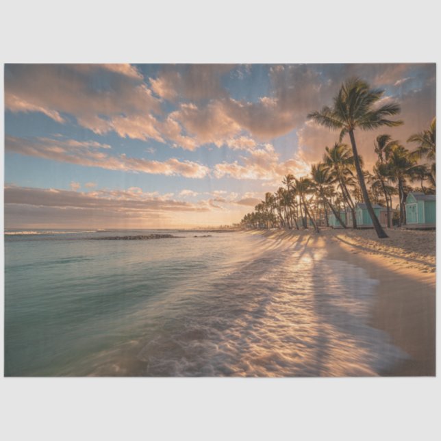 Papel De Seda Desacoplar Ilha Costeira Charm Beach Huts Sunset (Frente )