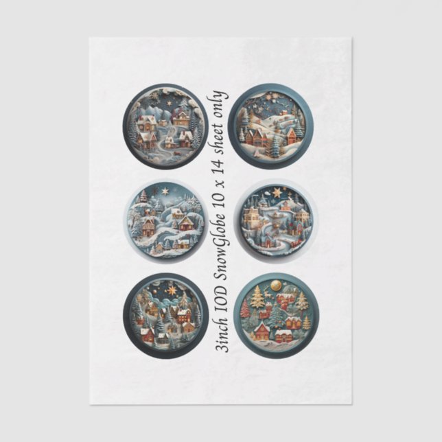 Papel De Seda Desacoplar IOD Neve Globo Molde de Inverno Aldeia  (Frente )