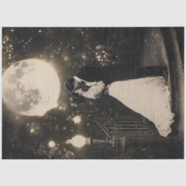 Papel De Seda Desacoplar o Casal Elegante Dançando à Lua