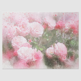 Papel De Seda Desanexação de Rosas de Aquarela Rosa