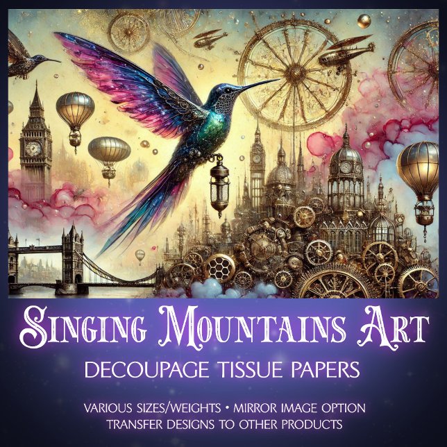 Papel De Seda Desanexação de Voo Steampunk de Hummingbird Whimsi (Criador carregado)